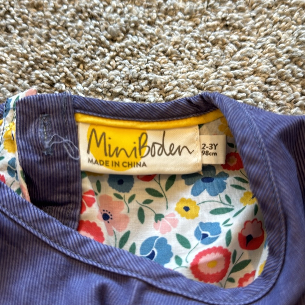 🤩 MINI BODEN Corduroy Dress size 2-3 - Picture 2 of 4
